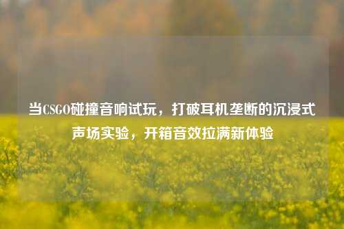当CSGO碰撞音响试玩,打破耳机垄断的沉浸式声场实验,开箱音效拉满新体验