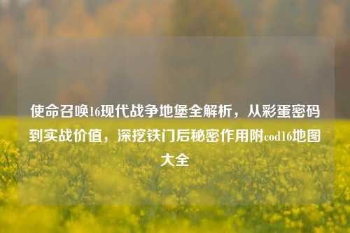 使命召唤16现代战争地堡全解析，从彩蛋密码到实战价值，深挖铁门后秘密作用附cod16地图大全