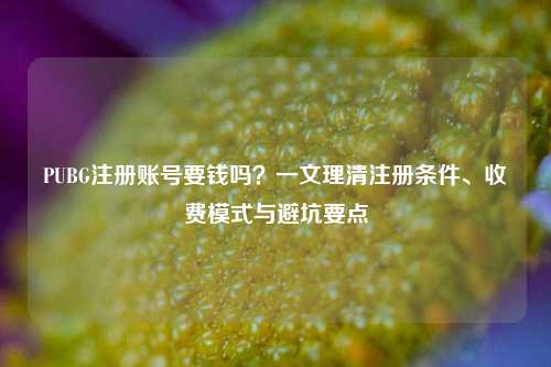PUBG注册账号要钱吗？一文理清注册条件、收费模式与避坑要点