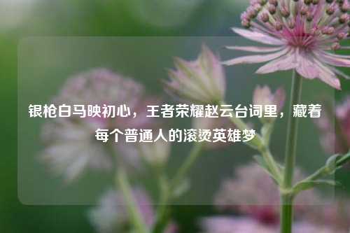银枪白马映初心，王者荣耀赵云台词里，藏着每个普通人的滚烫英雄梦