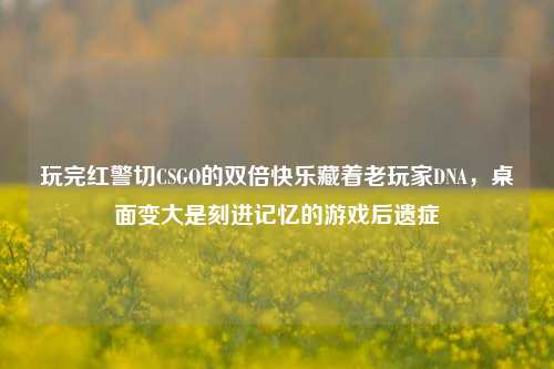玩完红警切CSGO的双倍快乐藏着老玩家DNA，桌面变大是刻进记忆的游戏后遗症