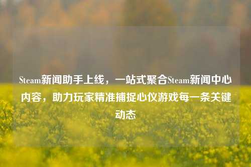 Steam新闻助手上线，一站式聚合Steam新闻中心内容，助力玩家精准捕捉心仪游戏每一条关键动态