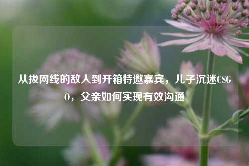 从拔网线的敌人到开箱特邀嘉宾，儿子沉迷CSGO，父亲如何实现有效沟通