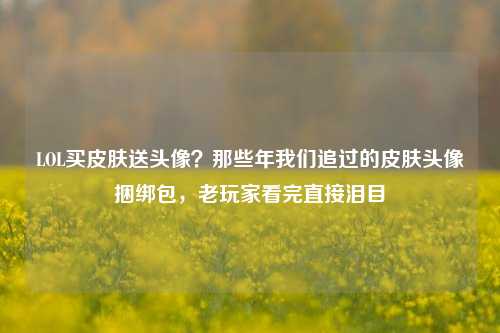 LOL买皮肤送头像?那些年我们追过的皮肤头像捆绑包,老玩家看完直接泪目