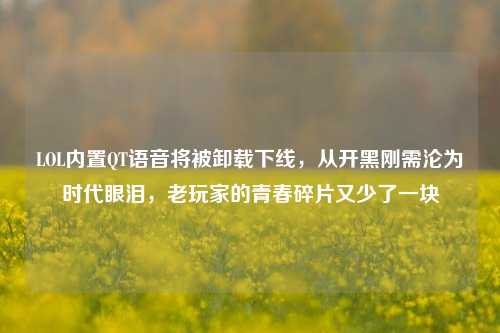 LOL内置QT语音将被卸载下线，从开黑刚需沦为时代眼泪，老玩家的青春碎片又少了一块