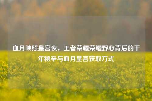 血月映照皇宫夜，王者荣耀荣耀野心背后的千年秘辛与血月皇宫获取方式