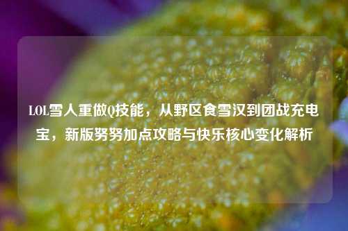 LOL雪人重做Q技能，从野区食雪汉到团战充电宝，新版努努加点攻略与快乐核心变化解析
