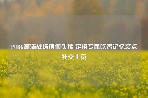 PUBG高清战场信仰头像 定格专属吃鸡记忆装点社交主页