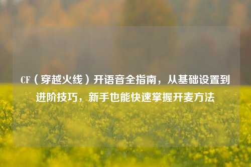 CF（穿越火线）开语音全指南，从基础设置到进阶技巧，新手也能快速掌握开麦方法