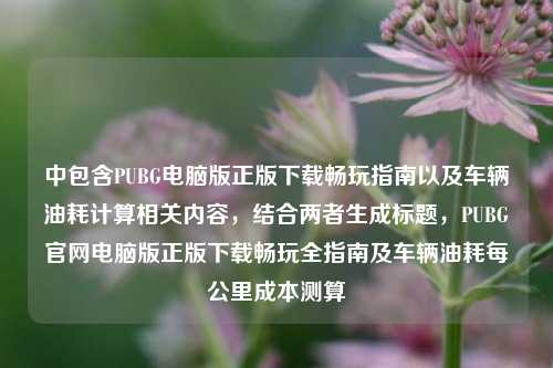 中包含PUBG电脑版正版下载畅玩指南以及车辆油耗计算相关内容,结合两者生成标题,PUBG官网电脑版正版下载畅玩全指南及车辆油耗每公里成本测算