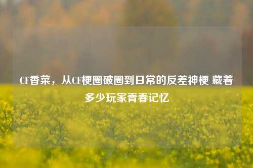 CF香菜,从CF梗圈破圈到日常的反差神梗 藏着多少玩家青春记忆