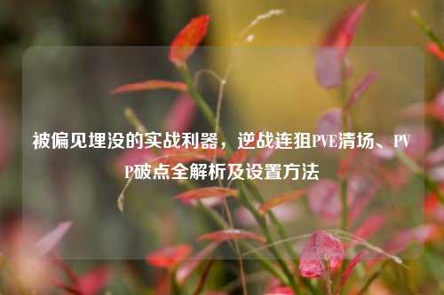 被偏见埋没的实战利器，逆战连狙PVE清场、PVP破点全解析及设置方法