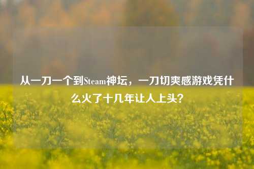 从一刀一个到Steam神坛,一刀切爽感游戏凭什么火了十几年让人上头?
