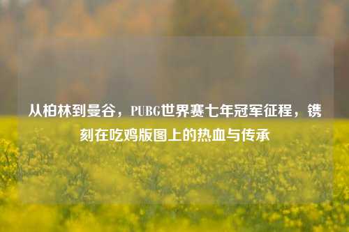 从柏林到曼谷,PUBG世界赛七年冠军征程,镌刻在吃鸡版图上的热血与传承