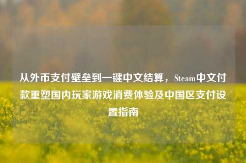 从外币支付壁垒到一键中文结算,Steam中文付款重塑国内玩家游戏消费体验及中国区支付设置指南