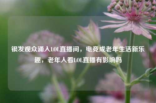 银发观众涌入LOL直播间,电竞成老年生活新乐趣,老年人看LOL直播有影响吗