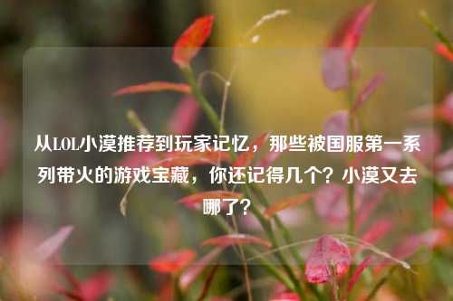 从LOL小漠推荐到玩家记忆,那些被国服第一系列带火的游戏宝藏,你还记得几个?小漠又去哪了?