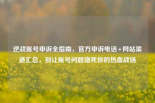逆战账号申诉全指南,官方申诉电话+网站渠道汇总,别让账号问题堵死你的热血战场