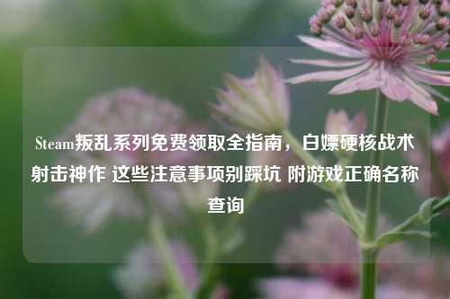 Steam叛乱系列免费领取全指南,白嫖硬核战术射击神作 这些注意事项别踩坑 附游戏正确名称查询