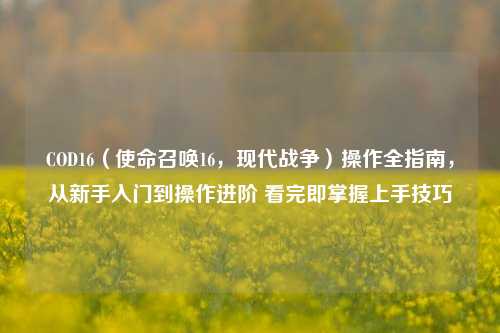 COD16(使命召唤16,现代战争)操作全指南,从新手入门到操作进阶 看完即掌握上手技巧