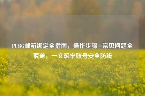 PUBG邮箱绑定全指南,操作步骤+常见问题全覆盖,一文筑牢账号安全防线