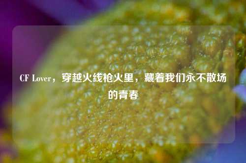 CF Lover，穿越火线枪火里，藏着我们永不散场的青春