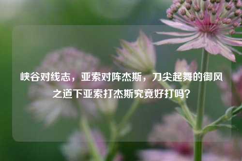 峡谷对线志,亚索对阵杰斯,刀尖起舞的御风之道下亚索打杰斯究竟好打吗?
