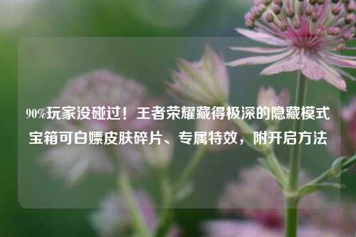 90%玩家没碰过!王者荣耀藏得极深的隐藏模式宝箱可白嫖皮肤碎片、专属特效,附开启方法