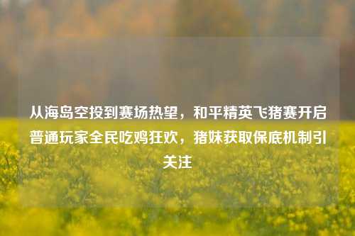 从海岛空投到赛场热望,和平精英飞猪赛开启普通玩家全民吃鸡狂欢,猪妹获取保底机制引关注