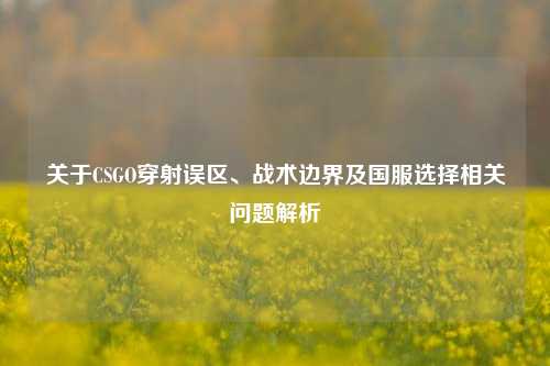 关于CSGO穿射误区、战术边界及国服选择相关问题解析