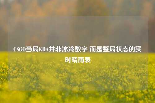 CSGO当局KDA并非冰冷数字 而是整局状态的实时晴雨表