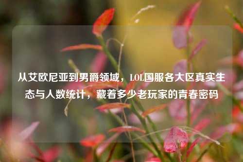 从艾欧尼亚到男爵领域，LOL国服各大区真实生态与人数统计，藏着多少老玩家的青春密码