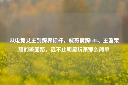 从电竞女王到跨界标杆,戚薇横跨LOL、王者荣耀的破圈路,远不止明星玩家那么简单