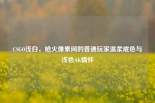 CSGO浅白,枪火像素间的普通玩家温柔底色与浅色AK情怀