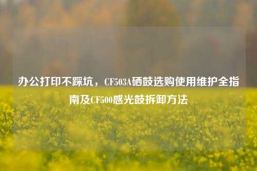 办公打印不踩坑,CF503A硒鼓选购使用维护全指南及CF500感光鼓拆卸方法