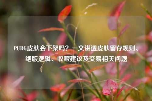 PUBG皮肤会下架吗?一文讲透皮肤留存规则、绝版逻辑、收藏建议及交易相关问题