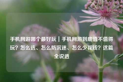 手机网游哪个最好玩|手机网游到底值不值得玩?怎么选、怎么防沉迷、怎么少花钱?这篇全说透