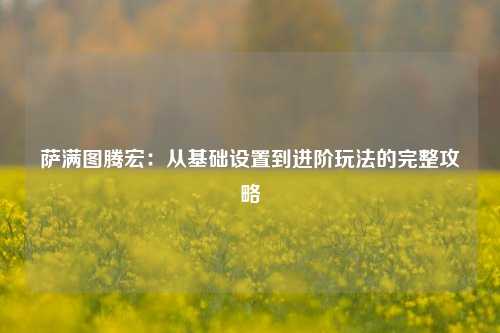 萨满图腾宏：从基础设置到进阶玩法的完整攻略