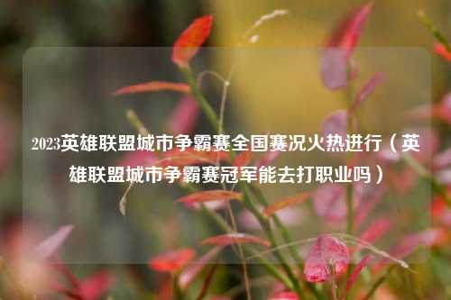 2023英雄联盟城市争霸赛全国赛况火热进行（英雄联盟城市争霸赛冠军能去打职业吗）